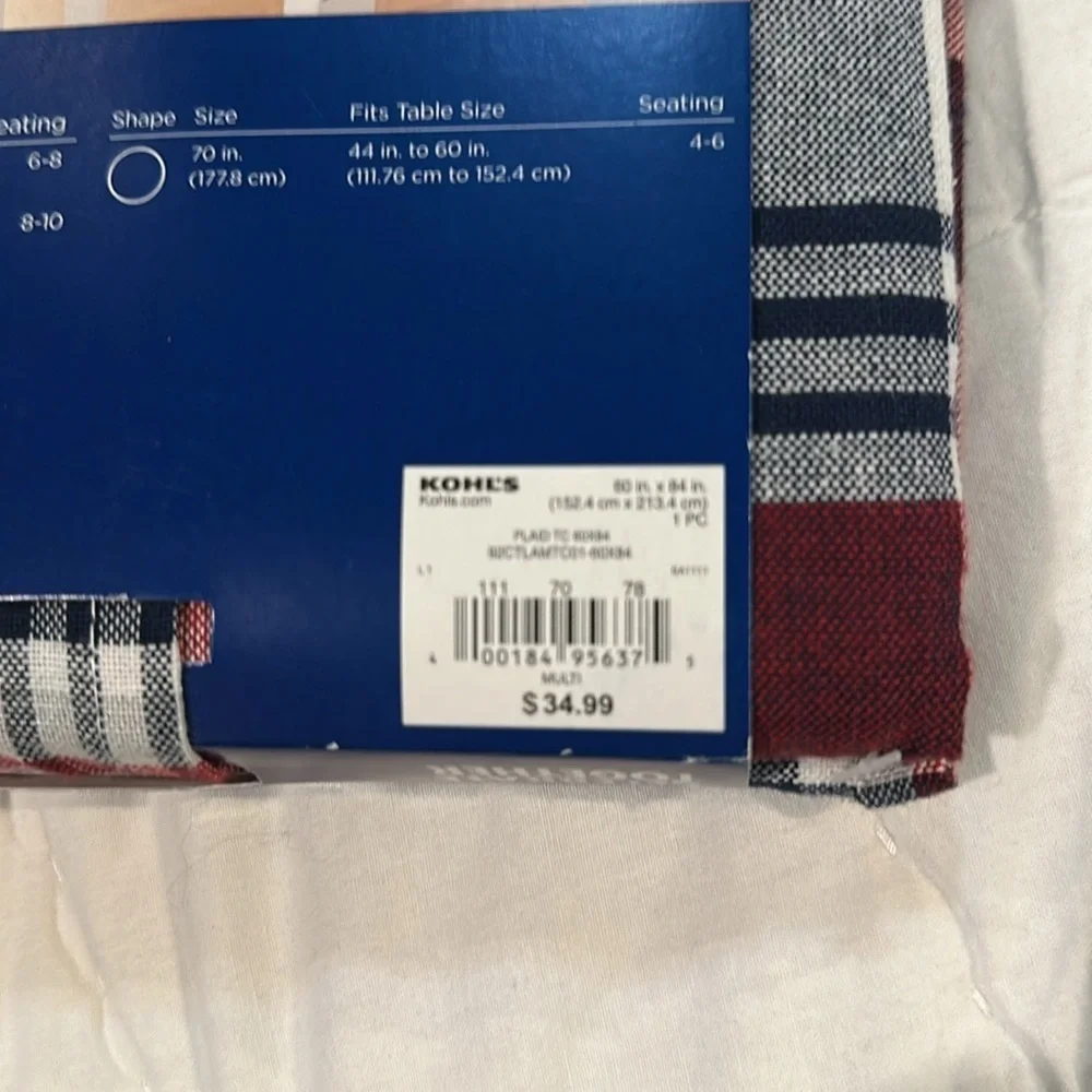 NWT Kohl’s Celebrate Americana Tablecloth